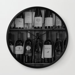 Black and White Wine Shelf Wall Clock