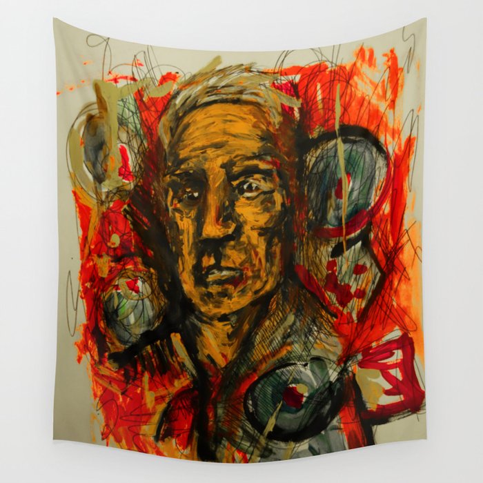 The Old Man Abstract Painting Wall Tapestry By Viktoriusart Society6