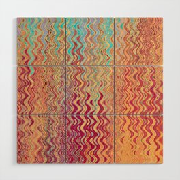 Colorful Wavy Lines Wood Wall Art