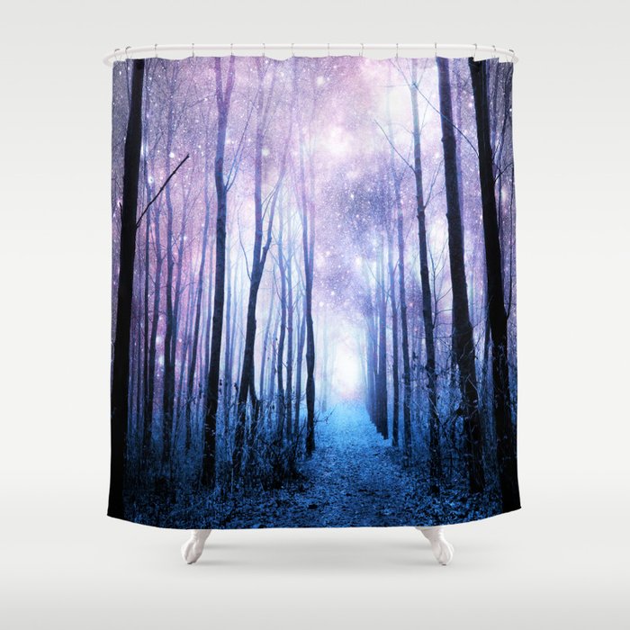 Fantasy Forest Path Icy, Fantasy Forest Shower Curtain