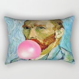 Bubble Gum Van Gogh pop art self portrait painting Rectangular Pillow