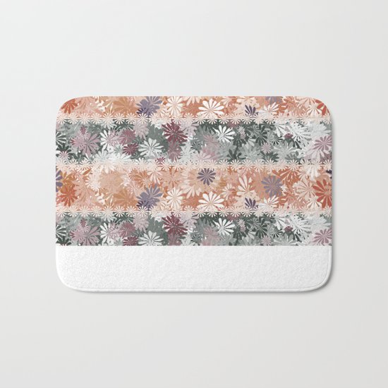 Floral Stripes Bath Mat