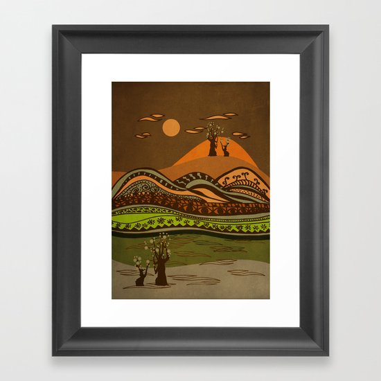 psychedelic mountains Framed Art Print