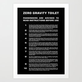 Zero Gravity Toilet Instructions from 2001: A Space Odyssey Art Print