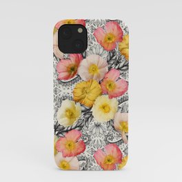 Collage of Poppies and Pattern iPhone Case