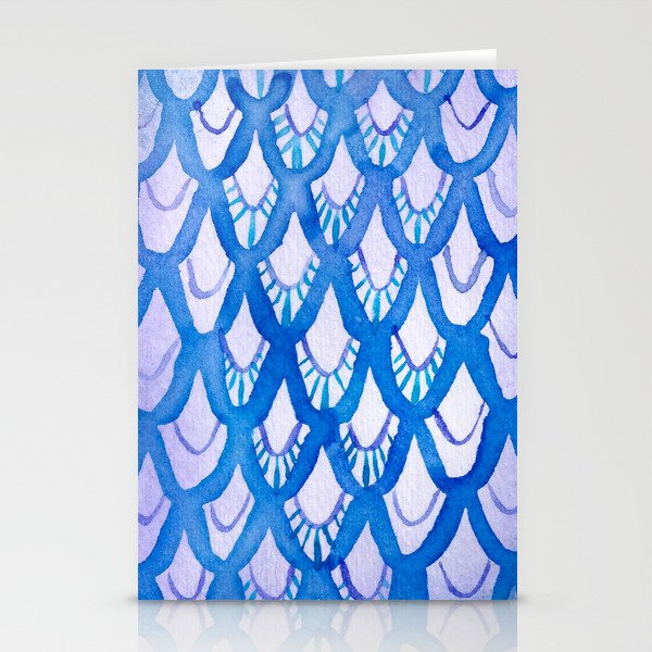 Purple and Blue Watercolor Scales! Stationery Cards
