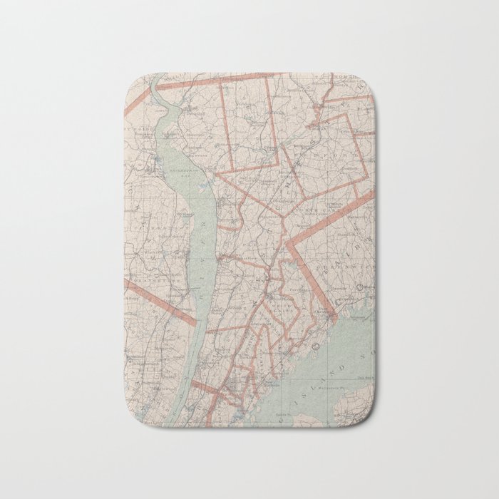 Vintage Map of Westchester County NY (1893) Bath Mat