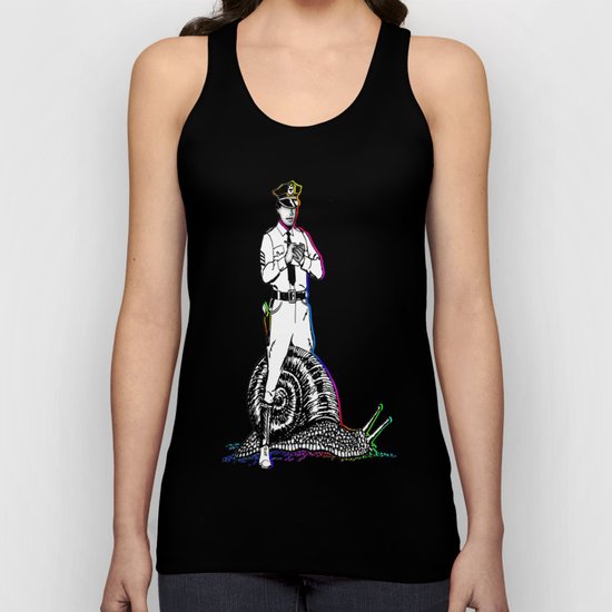 Police and snail Unisex Tank Top