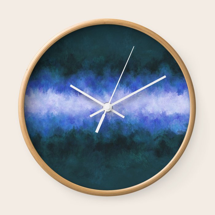 Slate Blue Steel Abstract Wall Clock By Katherinefriesen Society6