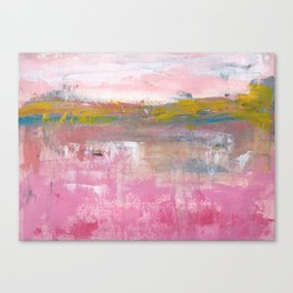 Abstract Irish Landscape in Pink and yellow Canvas Print