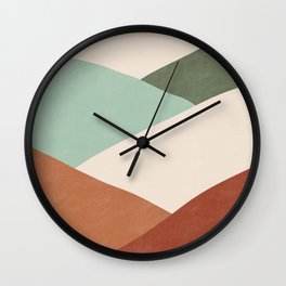 minimalist landscape. Colorful mountains Wall Clock