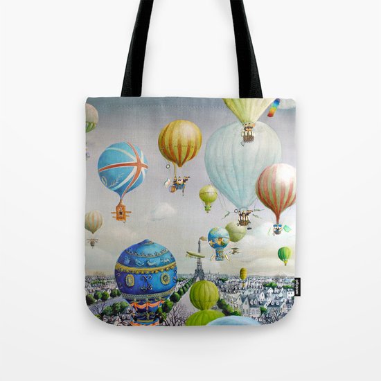 Ballooning over everywhere: Paris Tote Bag