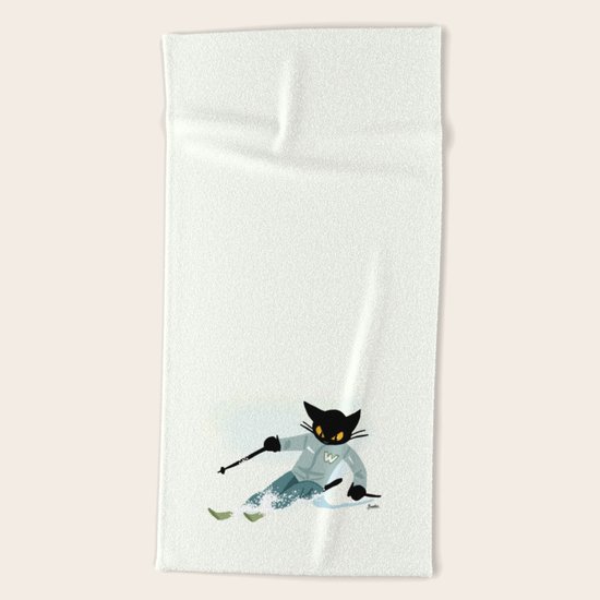 Skiing Beach Towel
