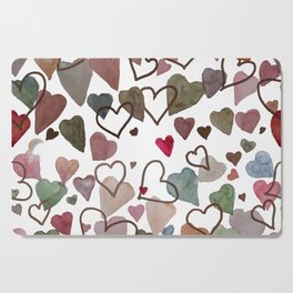 Watercolour Hearts Cutting Board