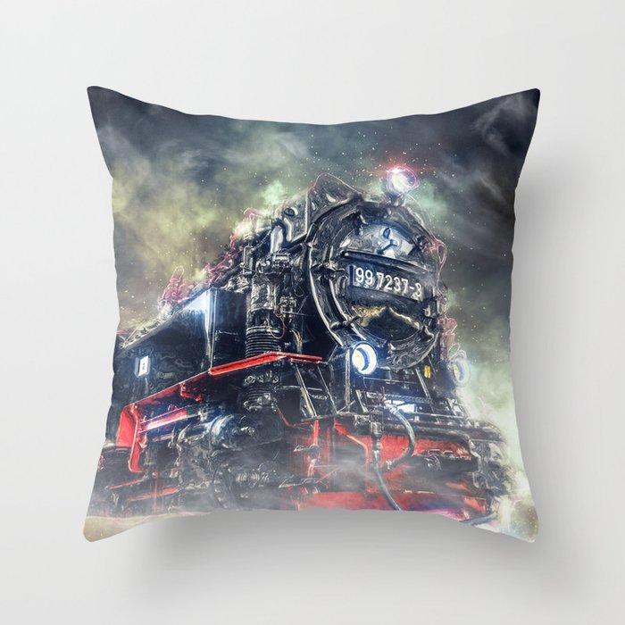 Steam Locomotive Throw Pillow by Artform Design | Society6