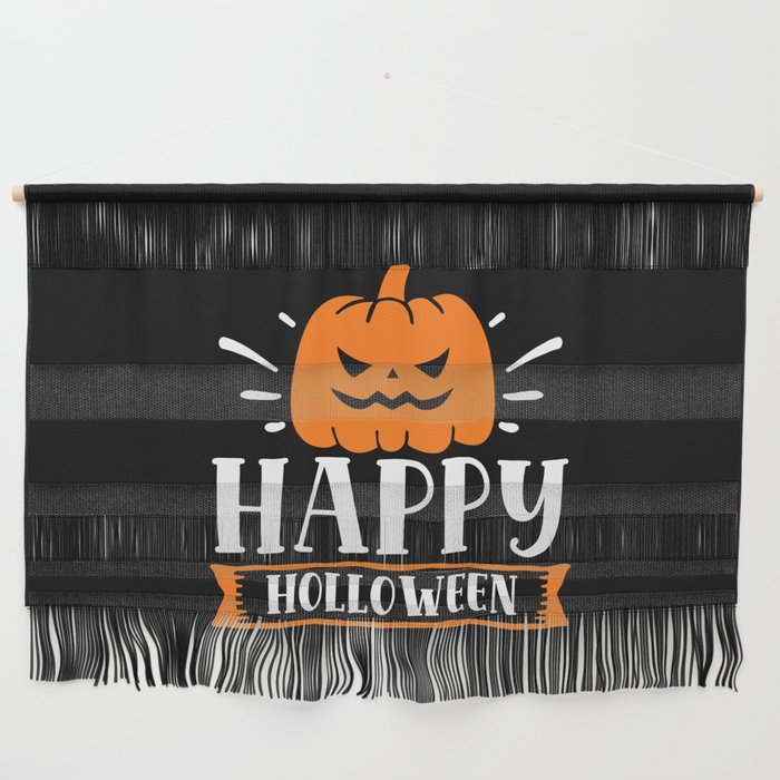 Happy Halloween Spooky Jack-O-Lantern Wall Hanging