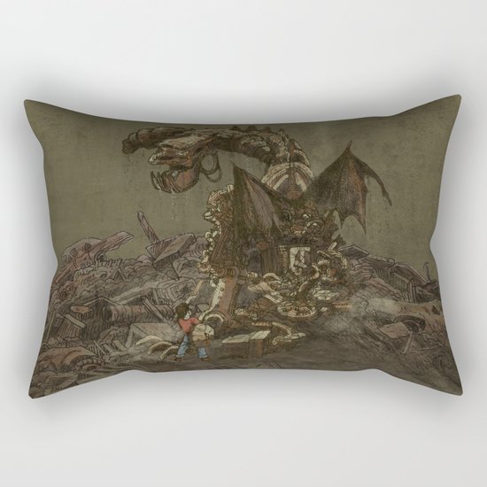Junkyard Dragon Rectangular Pillow