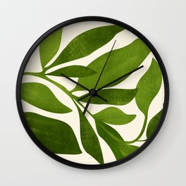 The Wanderer - House Plant Illustration Wall Clock | Botanical, Illustration, Greenery, Tropical, Nature, Boho, Contemporary, Leaf, Plant, Painting 
