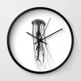 Jellyfish Silhouette Wall Clock | Silhouette, Jellyfishsilhouette, Graphicdesign, Sealife, Inky, Graphic Design, Black and White, Jellyfish, Jellyfishart, Animal 