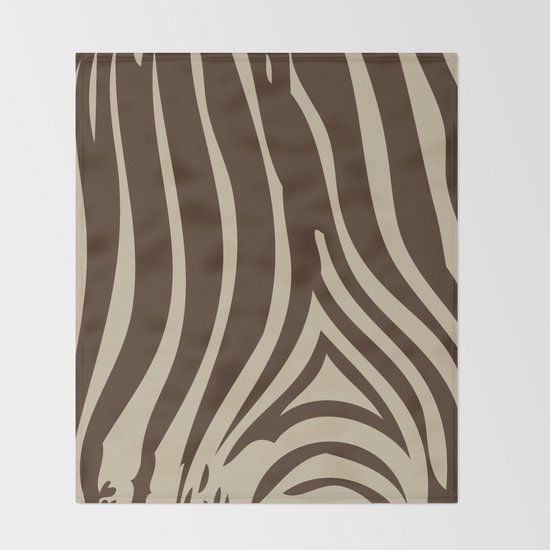 Zebra Stripes | Chocolate Brown and Beige Throw Blanket