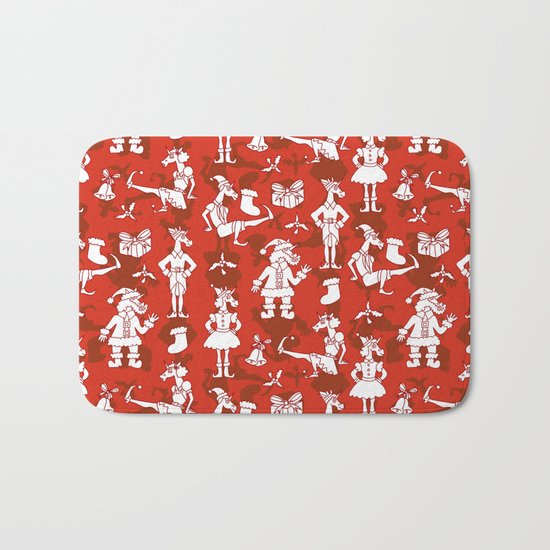 Christmas Unicorns Bath Mat