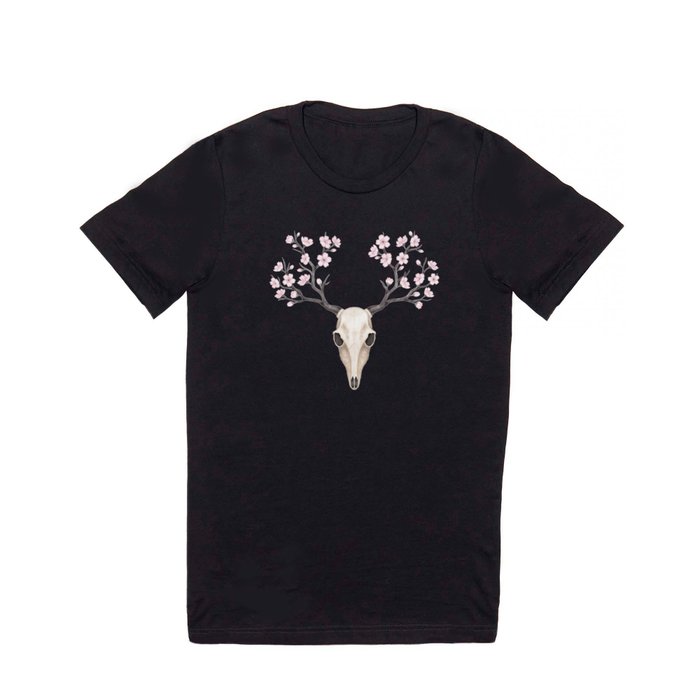 Blooming deer skull T Shirt