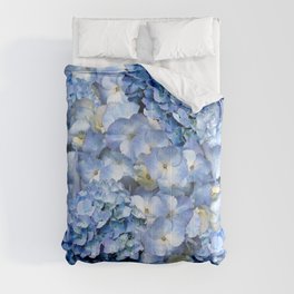 Blue hydrangeas - floral art  Comforter