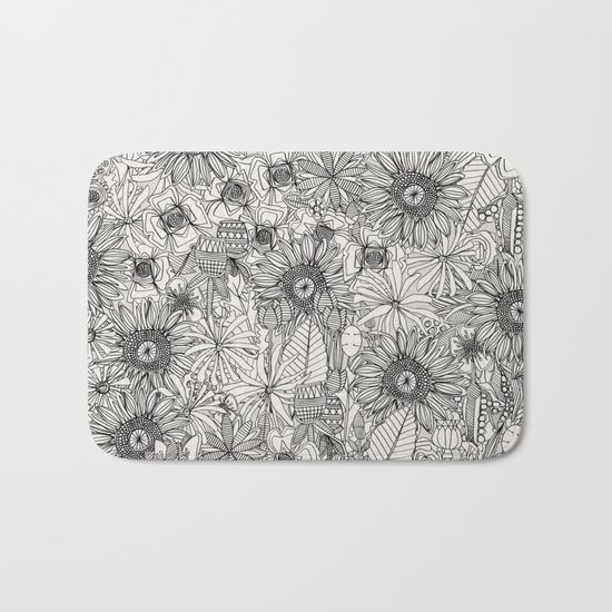 pencil flowers Bath Mat