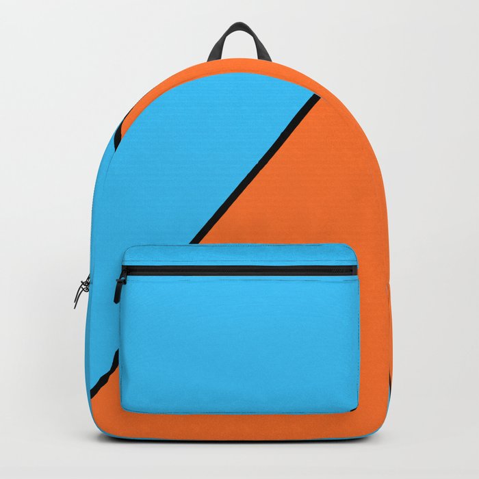 Orange Pyramid Triangle on Blue Background Backpack