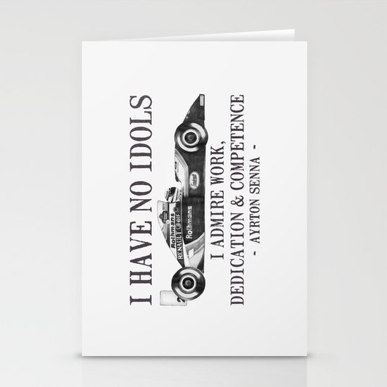 I Have No Idols - Senna Quote Stationery Cards