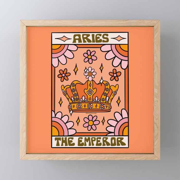 Aries Tarot Card Framed Mini Art Print