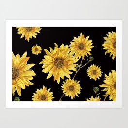 Sunflower Pattern 2 Art Print