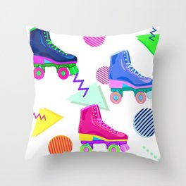 80's Skate Party Throw Pillow