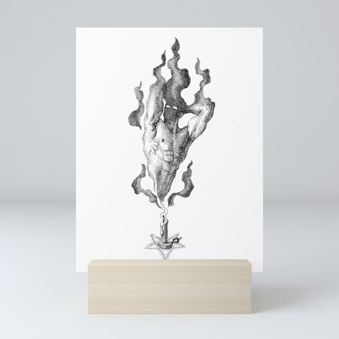 Black Flame Candle NOODDOOD Mini Art Print