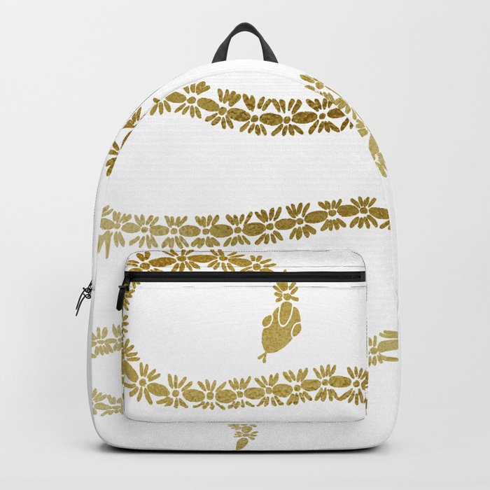Metallic gold abstract snake Backpack