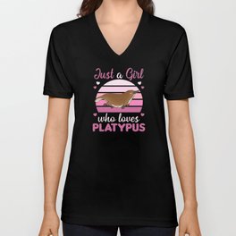 Just A Girl who Loves platypuses Sweet Animals V Neck T Shirt