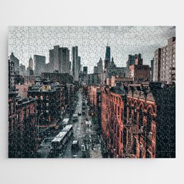 New York City skyline and Chinatown neighborhood in Manhattan Jigsaw Puzzle