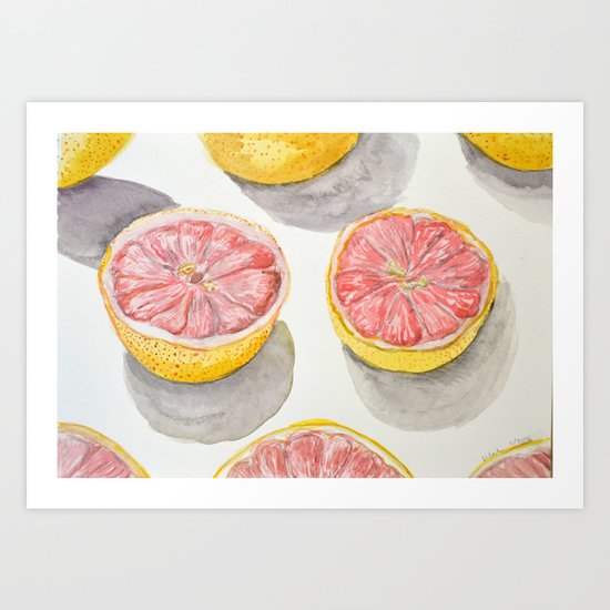 Pink Grapefruit Art Print