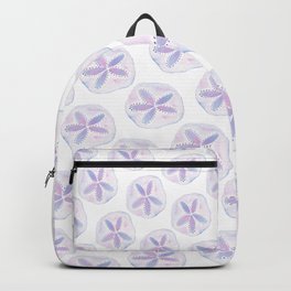 Mermaid Currency - Purple Sand Dollar Backpack | Surf, Tropical, Nature, Pattern, Watercolor, Waves, Seaside, Sea, Underthesea, Ocean 
