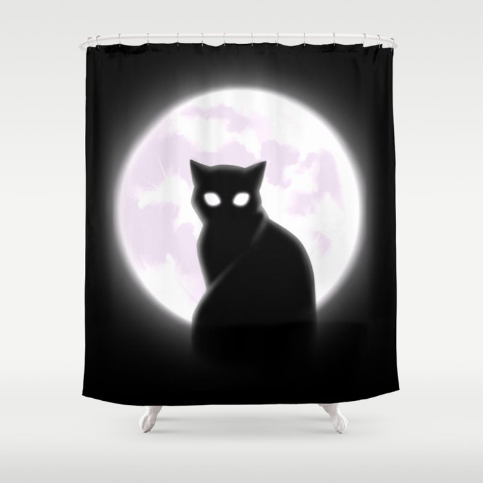 Lunar Cat Shower Curtain
