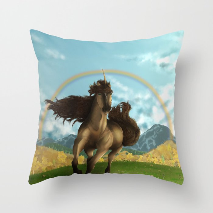 The Sooty Unicorn Throw Pillow