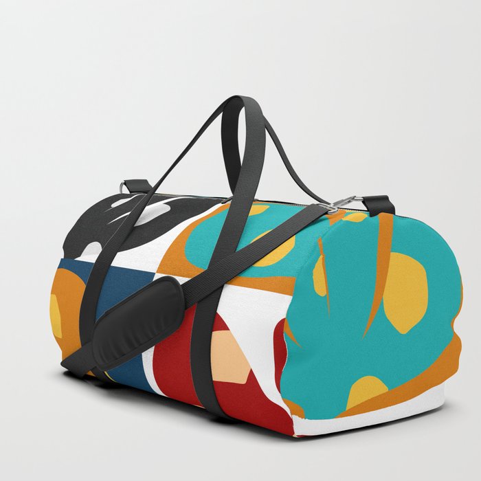 Spots patterned color leaves patchwork 3 Duffle Bag