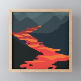 Where the sun meets lava Framed Mini Art Print