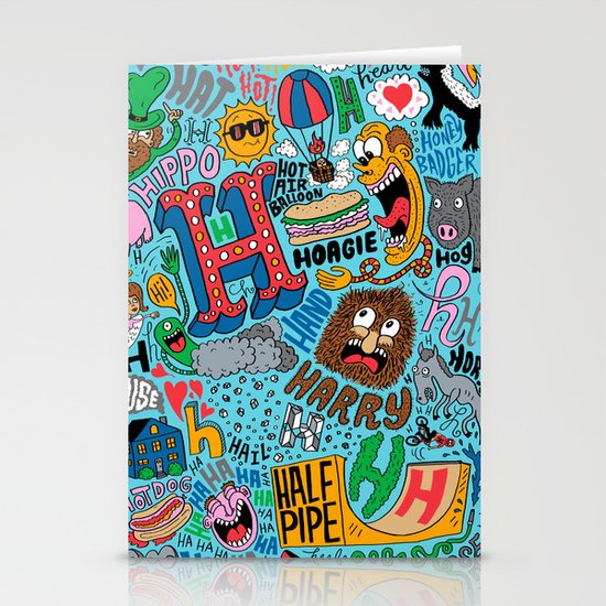 H Pattern Stationery Cards