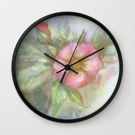 Wild rose Wall Clock
