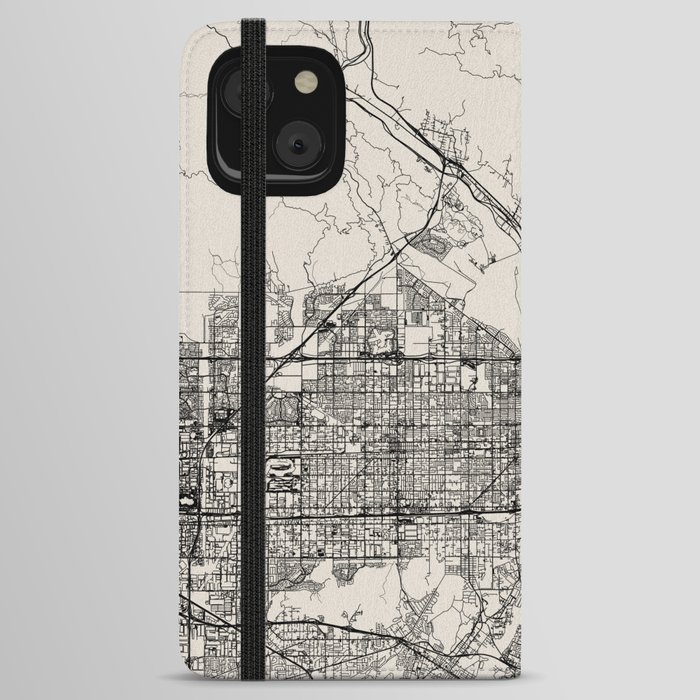 USA, San Bernardino City Map - Minimal Aesthetic iPhone Wallet Case