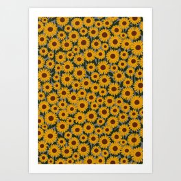 Yellow sunflowers | Floral pattern Art Print