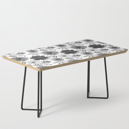 Watercolor black gray white botanical floral Coffee Table