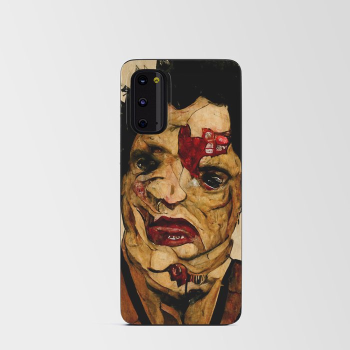 Leather face (AI generated) Android Card Case