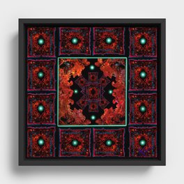 Red and turquoise pattern  Framed Canvas